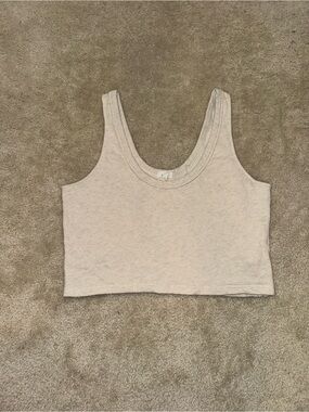 Aerie Weekend Fleece Tank Top in Cream